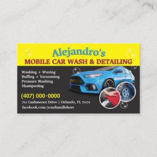 Mobile Auto Wash & Detailing - Druckwaschmaschine Visitenkarte