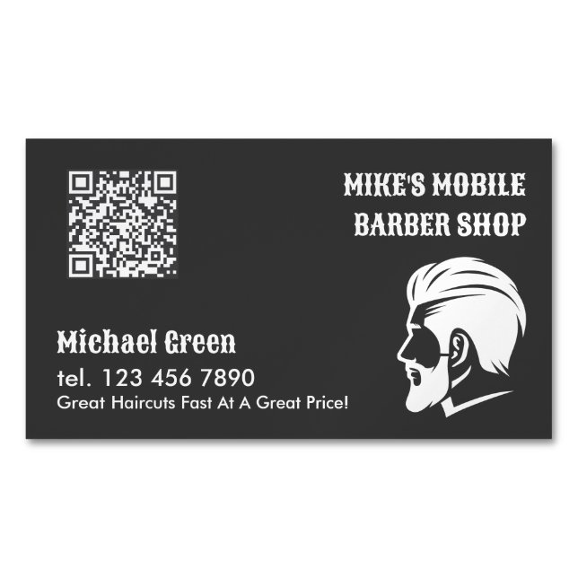 Mobile Barren Premium Custom QR Magnetische Visitenkarte (Vorderseite)
