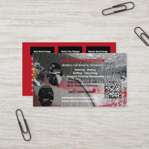 Mobile Car Wash Auto im Detail Automotive QR CODE Visitenkarte
