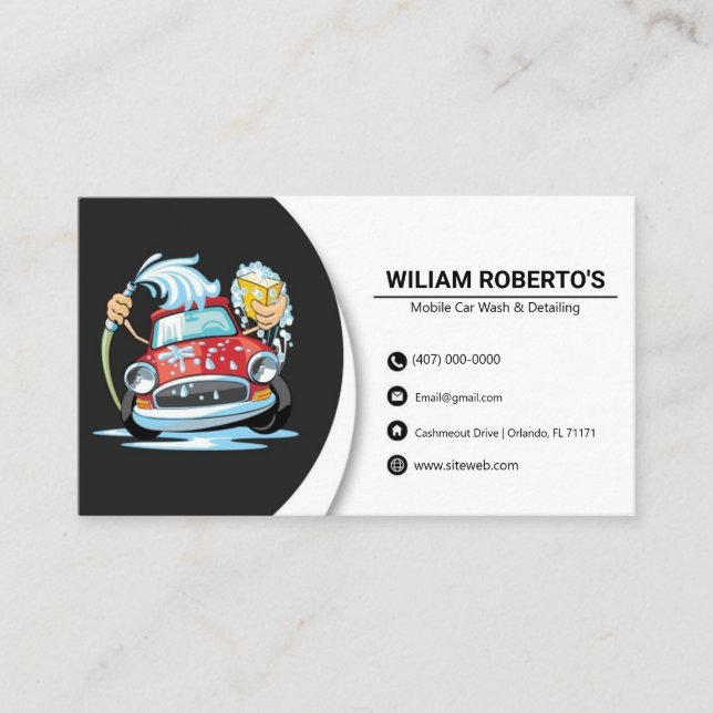 Mobile Car Wash Business Cards Visitenkarte (Vorderseite)