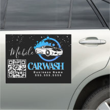 Mobile Car Wash Detailing Vehicle Logo QR Code E