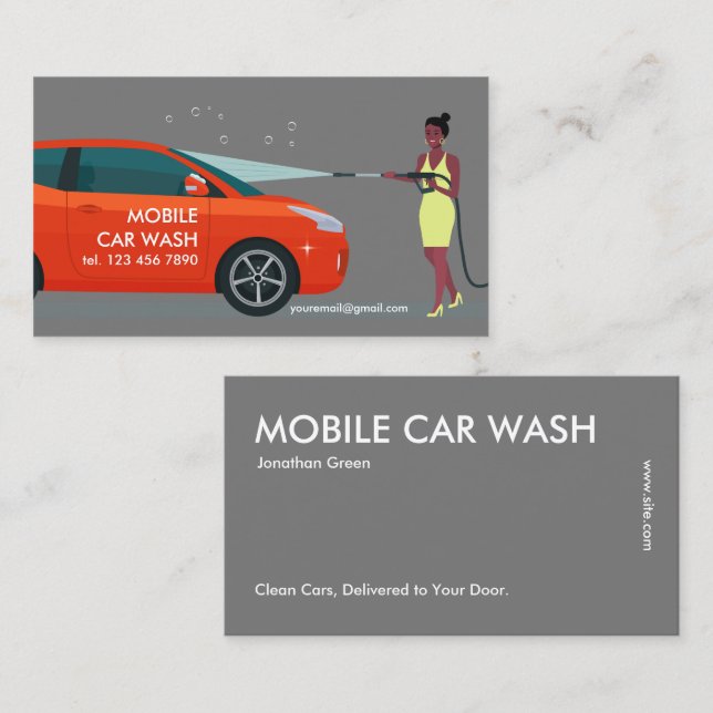 Mobile Car Wash Visitenkarte (Vorne/Hinten)