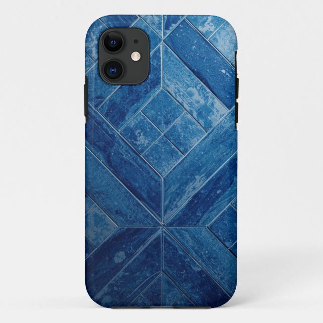 Mobile Case für blaues Mosaik-Muster (Rückseite)