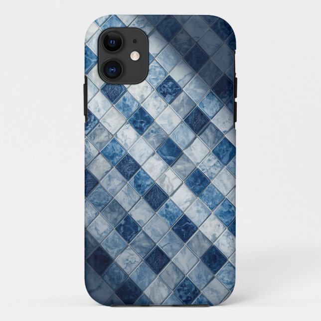 Mobile Case für blaues Mosaik-Muster (Rückseite)