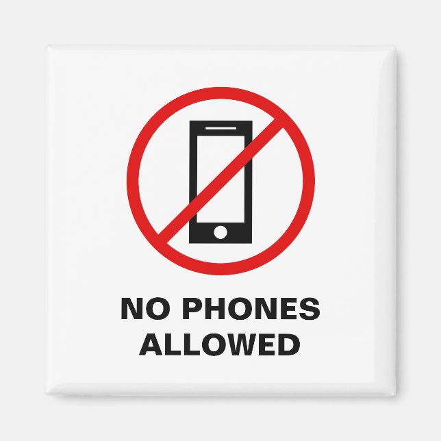 Mobile cPhone allowed forbidden sign Magnet (Vorne)