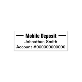Mobile Deposit mit Name Bank Account Number Self- Permastempel
