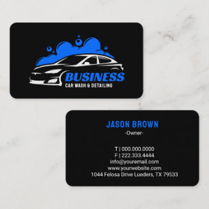 Mobile Detailing Wasser Tropfen Auto Waschanlage Visitenkarte