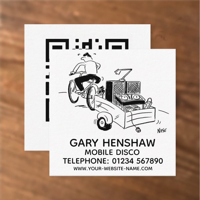 Mobile Disc Jockey Square Business Card Quadratische Visitenkarte (Von Creator hochgeladen)