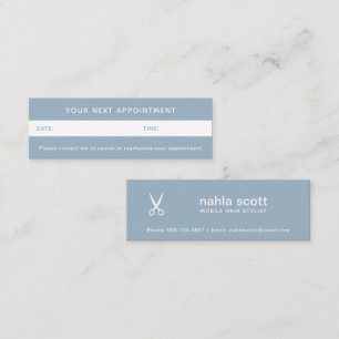 Mobile Haare Stylist Schere Blaue Ernennung Mini Visitenkarte