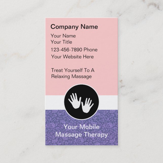 Mobile Massage Business Cards Visitenkarte (Vorderseite)