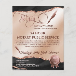 Mobile Notar & Loan Signature Agent Pink Agate Fly Flyer