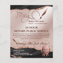 Mobile Notar & Loan Signature Agent Pink Agate Fly Flyer