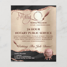 Mobile Notar & Loan Signature Agent Pink Agate Fly Flyer