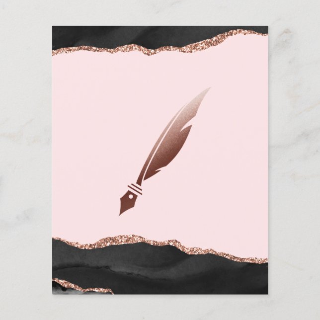 Mobile Notar & Loan Signature Agent Pink Agate Fly Flyer (Hinten)