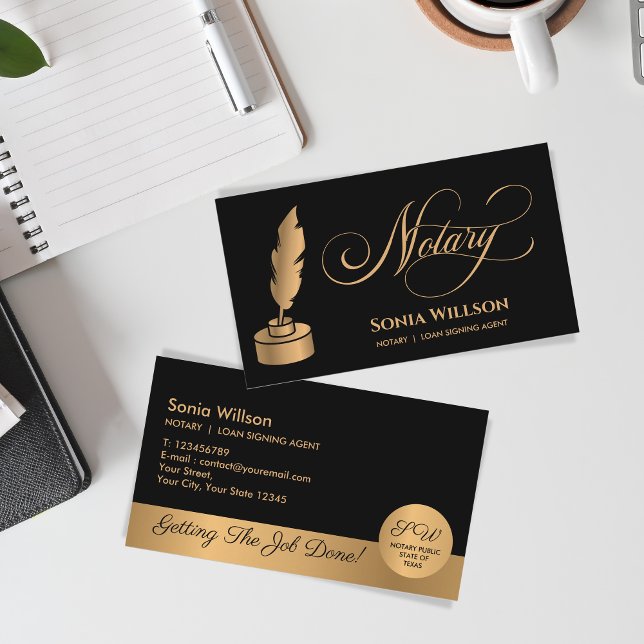 Mobile Notar & Loan Signature Agent Pink Agate Fly Visitenkarte (Von Creator hochgeladen)