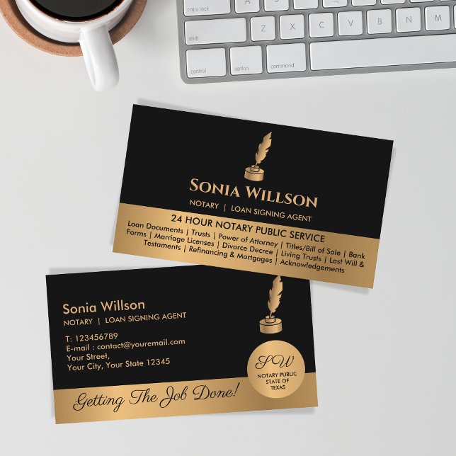 Mobile Notar & Loan Signature Agent Pink Agate Fly Visitenkarte (Von Creator hochgeladen)