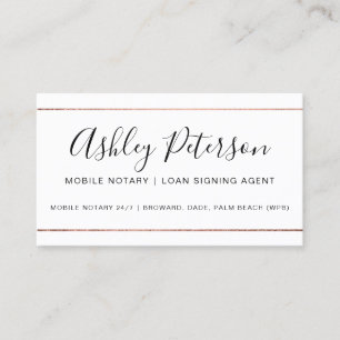 Mobile Notar öffentliche Typografie Rose Goldstre Visitenkarte