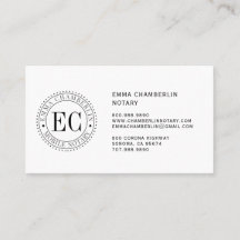 Mobile Notar Public Business Card