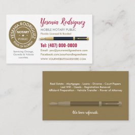 Mobile Notar Public Customizable Business Card Visitenkarte