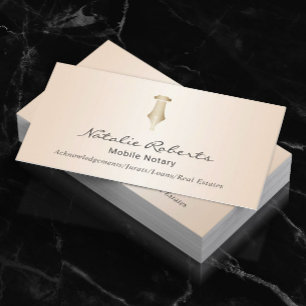Mobile Notar Public Golden Signature Pen Ivory Visitenkarte