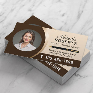 Mobile Notar Signatur Agent Elegantes Foto Visitenkarte
