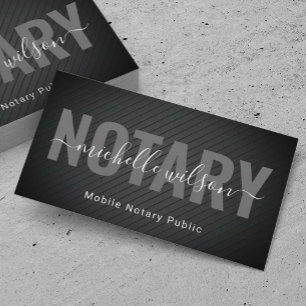 Mobile Notar Signing Agent Black Metal Visitenkarte