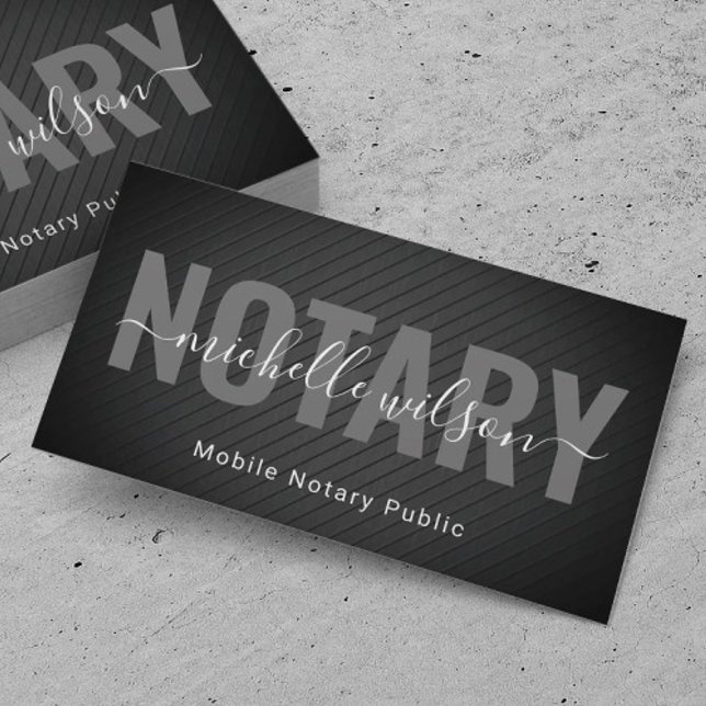 Mobile Notar Signing Agent Black Metal Visitenkarte (Von Creator hochgeladen)
