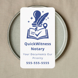 Mobile Notar-Unterschriftsagent Luxus Weiß-Navy Visitenkarte