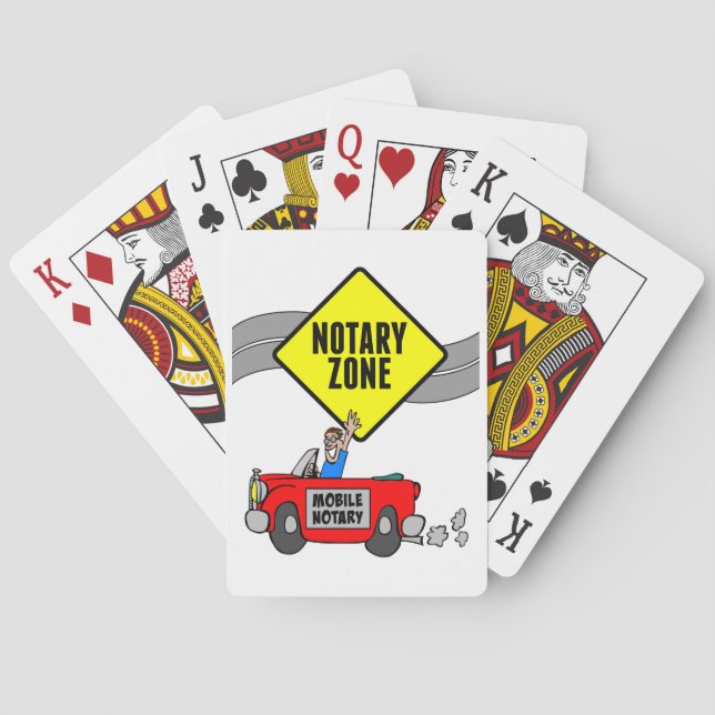 Mobile Notar Zone Gelbe Straße Schild Red Sports C Spielkarten (Rückseite)