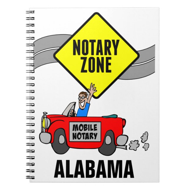 Mobile Notar Zone Red Sports Car Alabama Notizblock (Vorderseite)