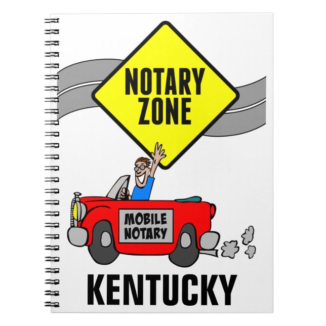 Mobile Notar Zone Red Sports Car Kentucky Notizblock (Vorderseite)