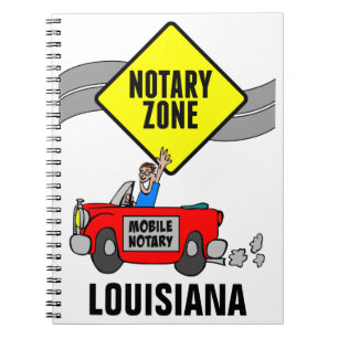 Mobile Notar Zone Red Sports Car Louisiana Notizblock