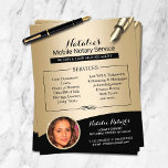 Mobile Notare Service Black & Gold Foto Flyer<br><div class="desc">Mobile Notary Service Black & Gold Foto Flyer.</div>
