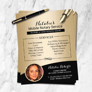 Mobile Notare Service Black & Gold Foto Flyer