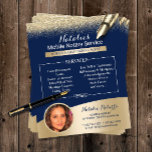 Mobile Notare Service Navy Blue & Gold Foto Flyer<br><div class="desc">Mobile Notary Service Navy Blue & Gold Glitzer Foto Flyer.</div>