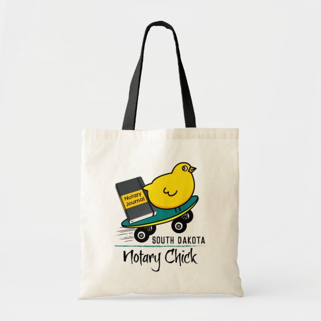 Mobile Notary Chick Rides Skateboard South Dakota Tragetasche (Vorne)
