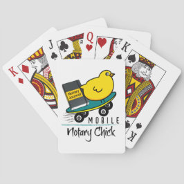 Mobile Notary Chick Riding Skateboard mit Journal Spielkarten