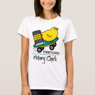 Mobile Notary Chick Riding Skateboard Pennsylvania T-Shirt