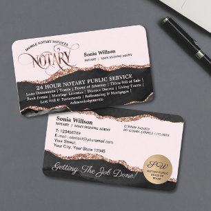 Mobile Notary & Loan Signing Agent Rose Gold Visitenkarte