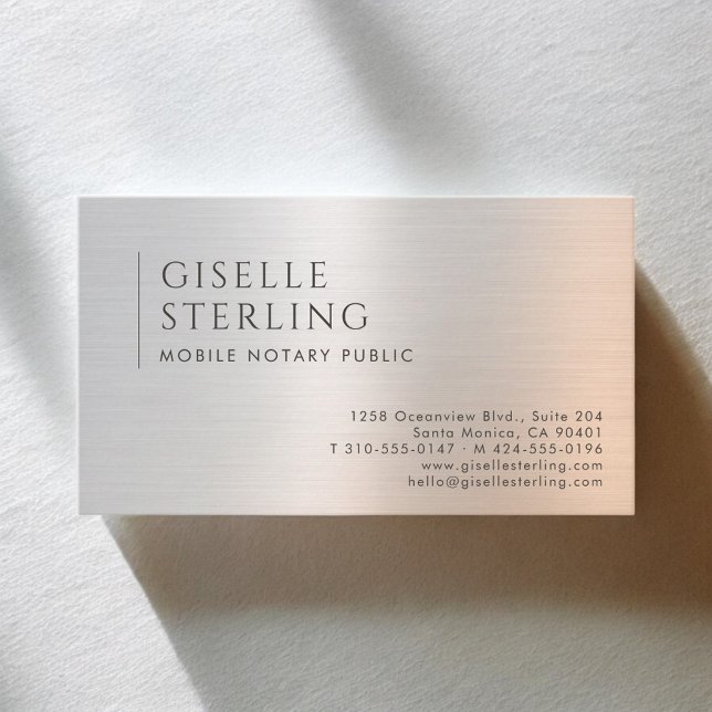 Mobile Notary Public Brushed Metal Visitenkarte (Von Creator hochgeladen)