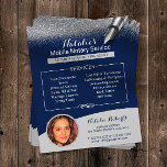 Mobile Notary Silver Glitzer Navy Blue Foto Flyer<br><div class="desc">Mobile Notary Service Navy Blue & Silver Glitzer Foto Flyer.</div>