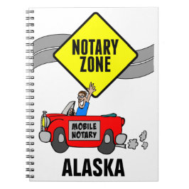 Mobile Notary Zone Red Sports Car Alaska Notizblock