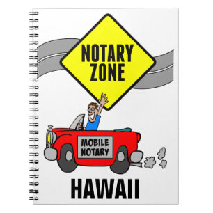Mobile Notary Zone Red Sports Car Hawaii Notizblock