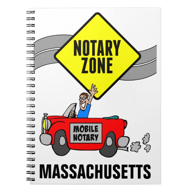 Mobile Notary Zone Red Sports Car Massachusetts Notizblock (Vorderseite)