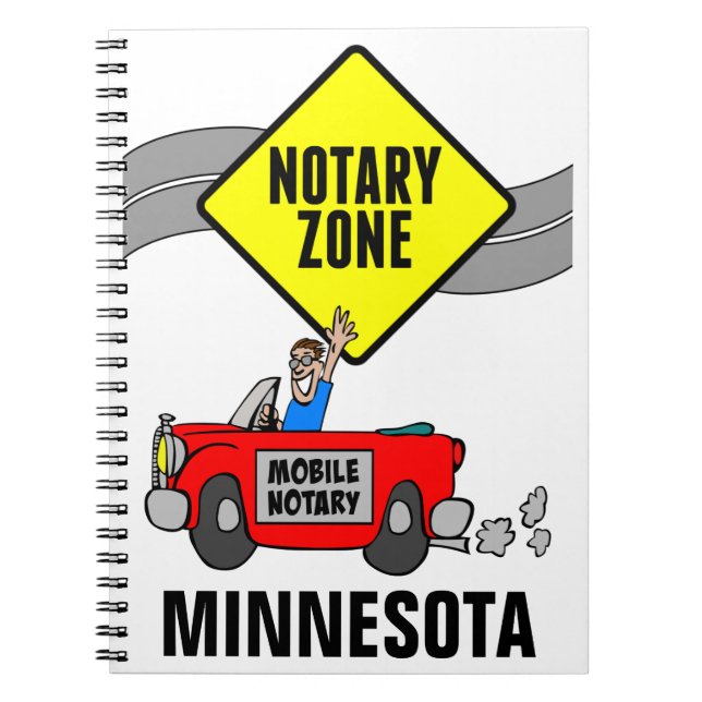 Mobile Notary Zone Red Sports Car Minnesota Notizblock (Vorderseite)