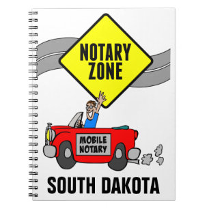 Mobile Notary Zone Red Sports Car South Dakota Notizblock
