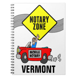 Mobile Notary Zone Red Sports Car Vermont Notizblock