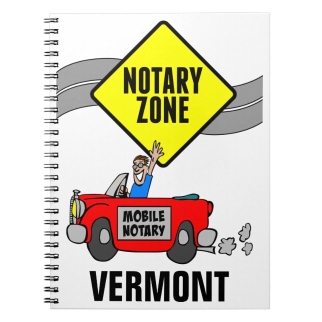 Mobile Notary Zone Red Sports Car Vermont Notizblock (Vorderseite)