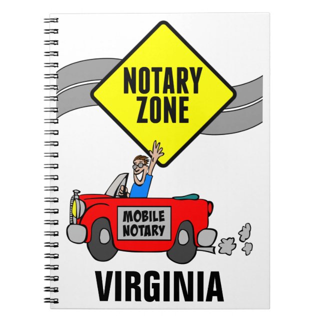 Mobile Notary Zone Red Sports Car Virginia Notizblock (Vorderseite)