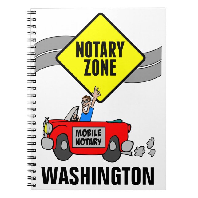 Mobile Notary Zone Red Sports Car Washington Notizblock (Vorderseite)